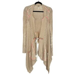 FREE PEOPLE All Washed Out Boho long knit cardigan in Sand size XS
